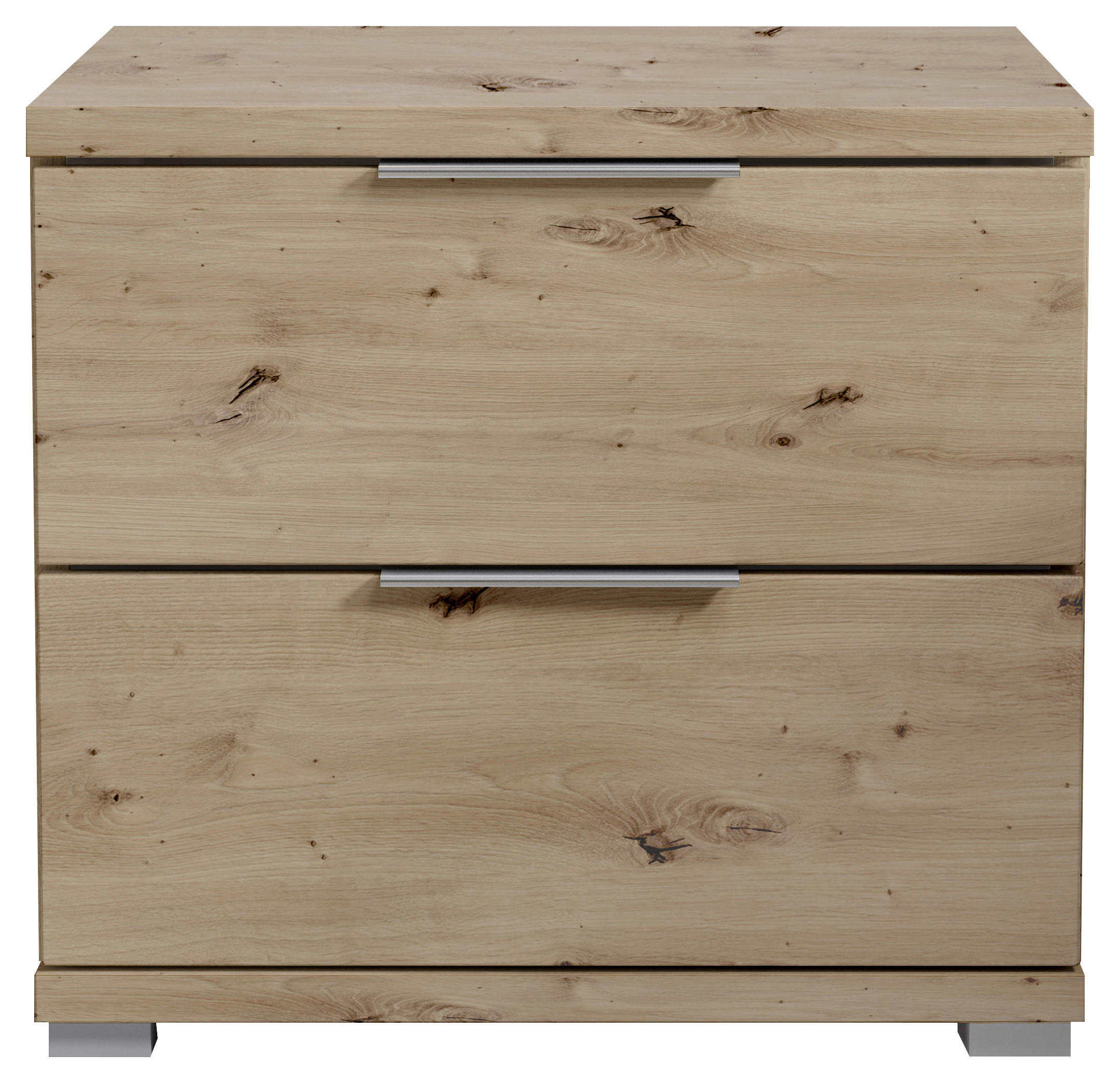 NACHTSCHRANK 46/43/42 cm  - Alufarben/Eiche Artisan, KONVENTIONELL, Holzwerkstoff/Kunststoff (46/43/42cm) - Boxxx