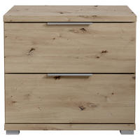 Noptieră, 46/43/42 cm, stejar Artisan - stejar Artisan/culoare aluminiu, Konventionell, plastic/material pe bază de lemn (46/43/42cm)