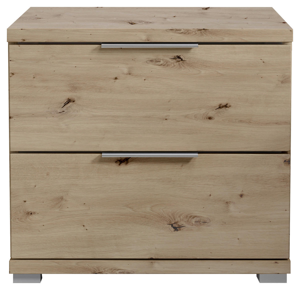 NOĆNI ORMARIĆ boje hrasta   - srebrne boje/boje hrasta, Design, drvni materijal/plastika (46/43/42cm) - Boxxx