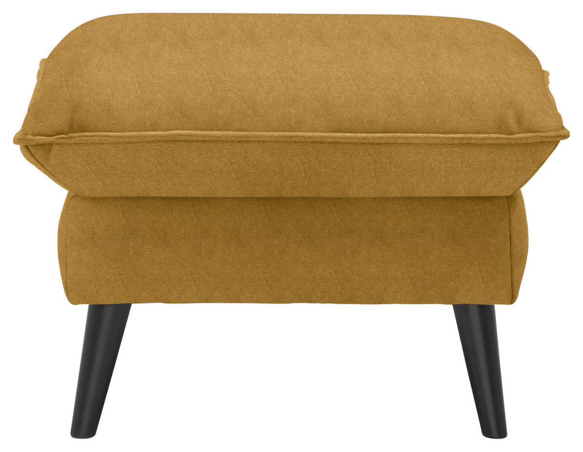 HOCKER Velours Gelb  - Gelb/Schwarz, Design, Holz/Textil (63/44/63cm) - Carryhome