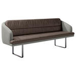 SITZBANK 255/89/68 cm Velours, Flachgewebe Graubraun, Graublau Metall  - Graublau/Graubraun, Design, Textil/Metall (255/89/68cm) - Dieter Knoll