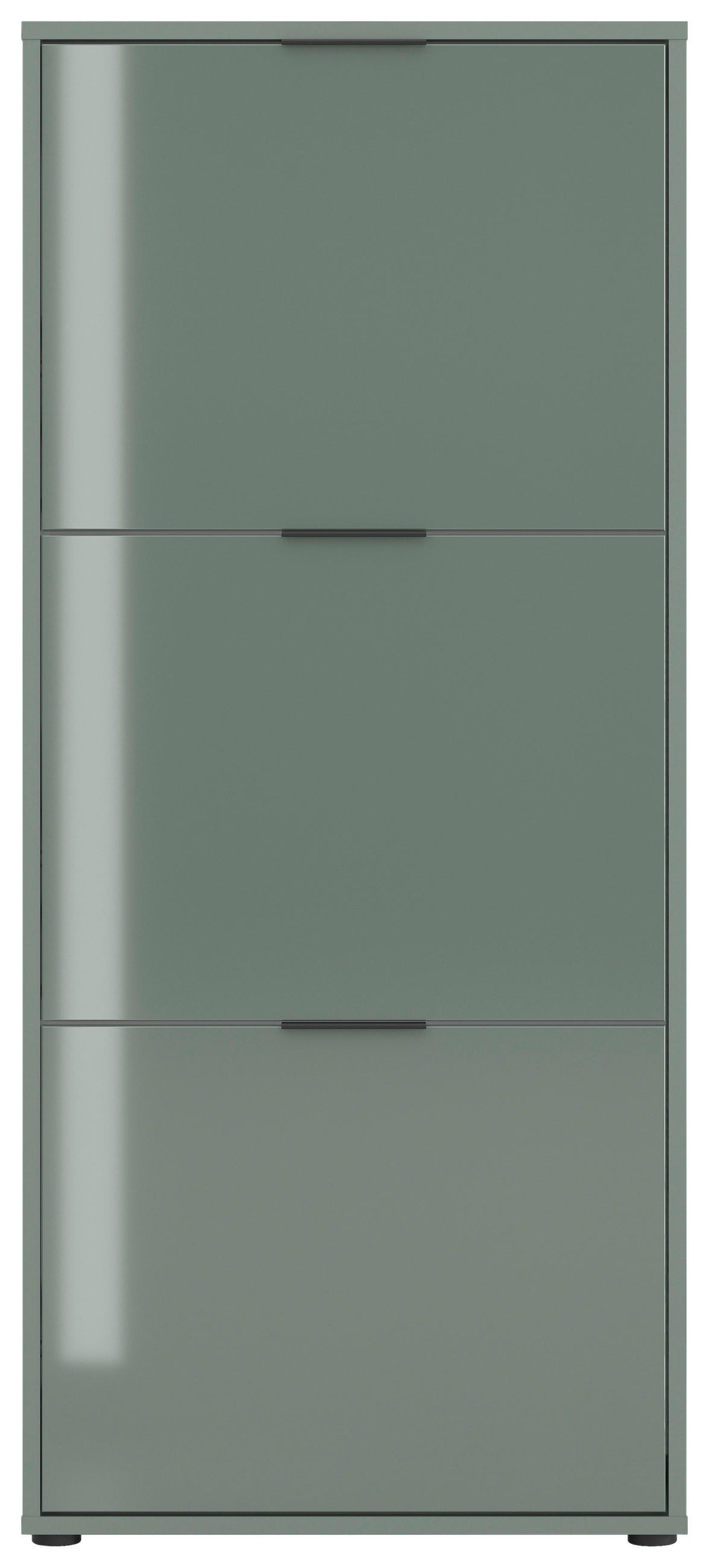 SCHUHKIPPER - Salbeigrün/Schwarz, MODERN, Glas/Holzwerkstoff (60/137/17cm) - Boxxx