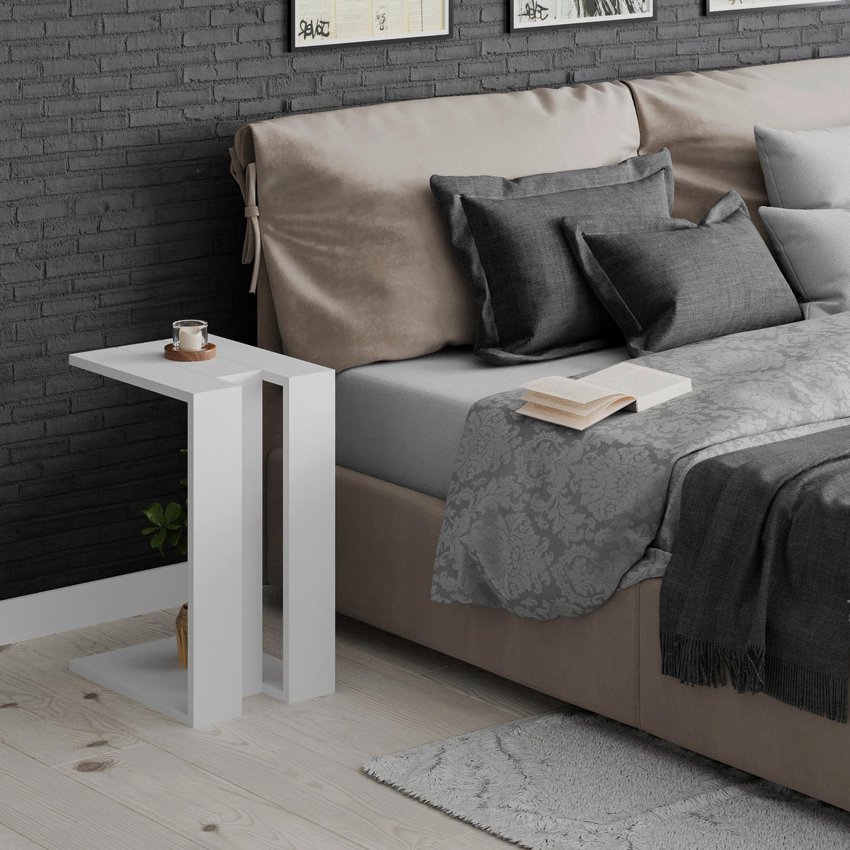 BEISTELLTISCH in Holzwerkstoff 30/40/57 cm  - Weiss, Design, Holzwerkstoff (30/40/57cm) - Livetastic