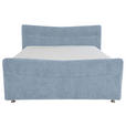 BOXSPRINGBETT 180/200 cm  in Hellblau  - Chromfarben/Hellblau, KONVENTIONELL, Textil/Metall (180/200cm) - Esposa