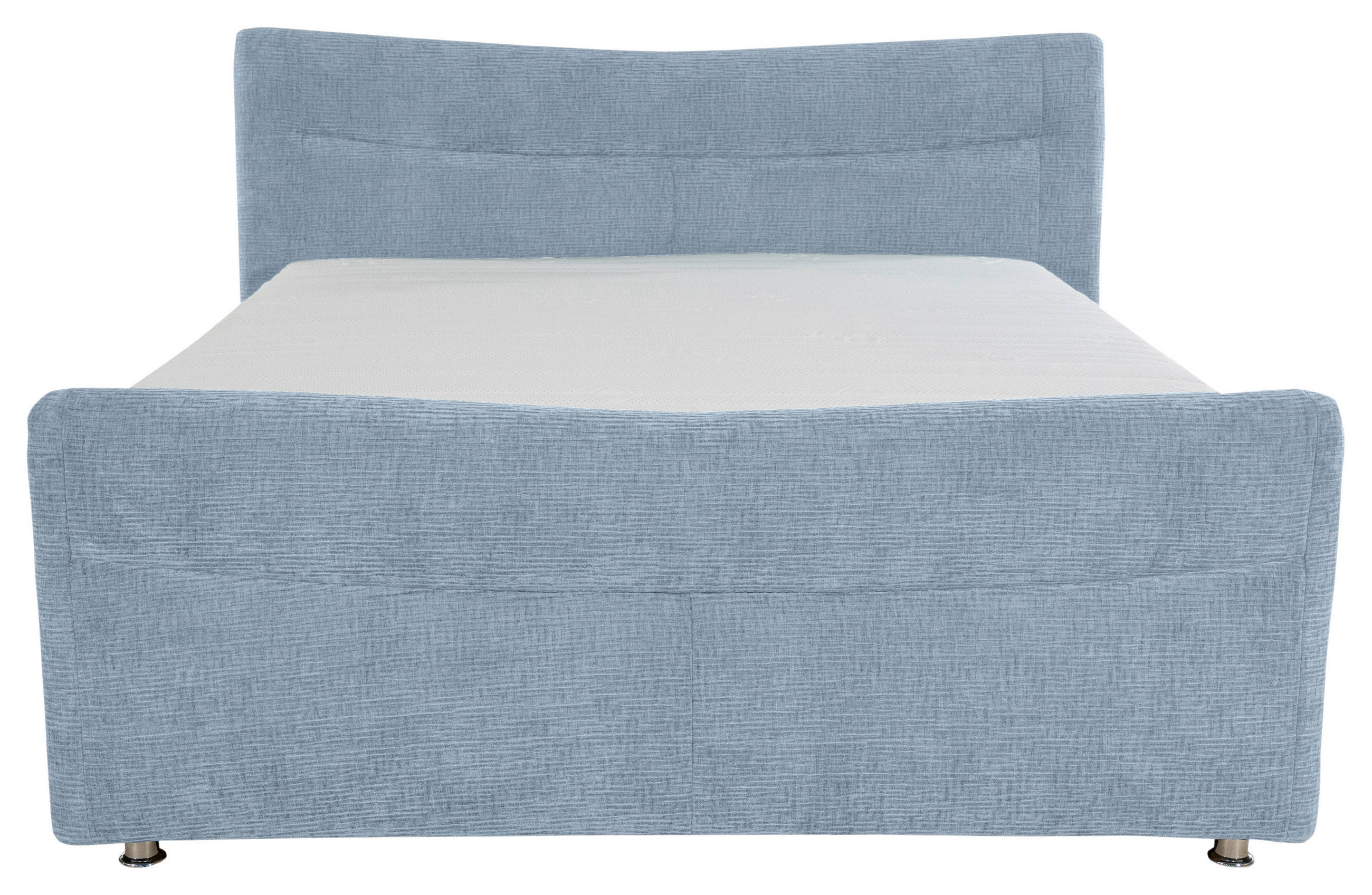 BOXSPRINGBETT 160/200 cm  in Hellblau  - Chromfarben/Hellblau, Konventionell, Textil/Metall (160/200cm) - Esposa