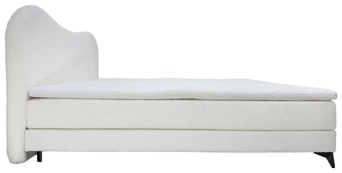 POLSTERBETT Perlmutt 160/200 cm  - Perlmutt/Schwarz, MODERN, Textil/Metall (160/200cm) - Livetastic