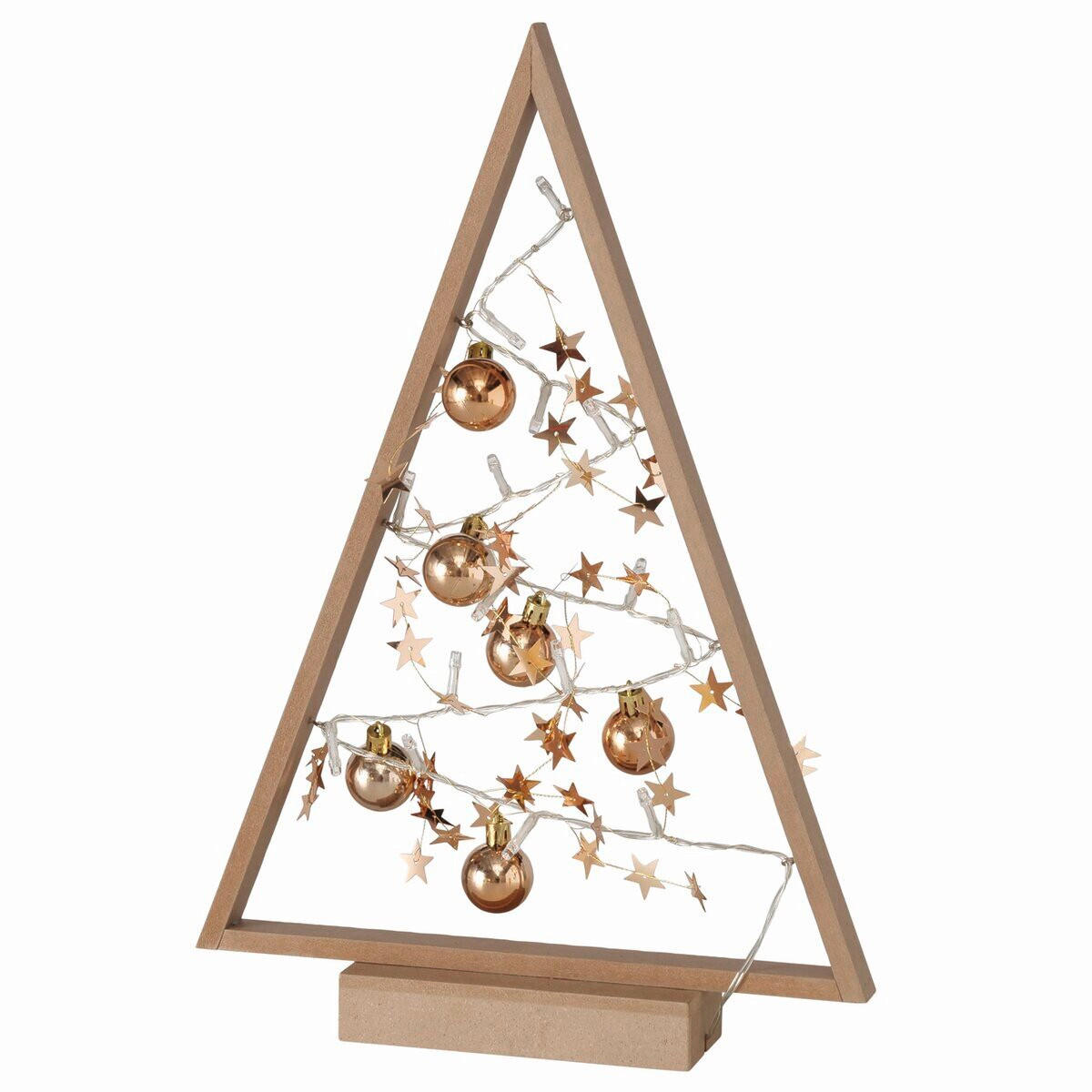 DEKOWEIHNACHTSBAUM  - Goldfarben/Naturfarben, Basics, Holz/Kunststoff (28/6/40cm) - Boltze Home