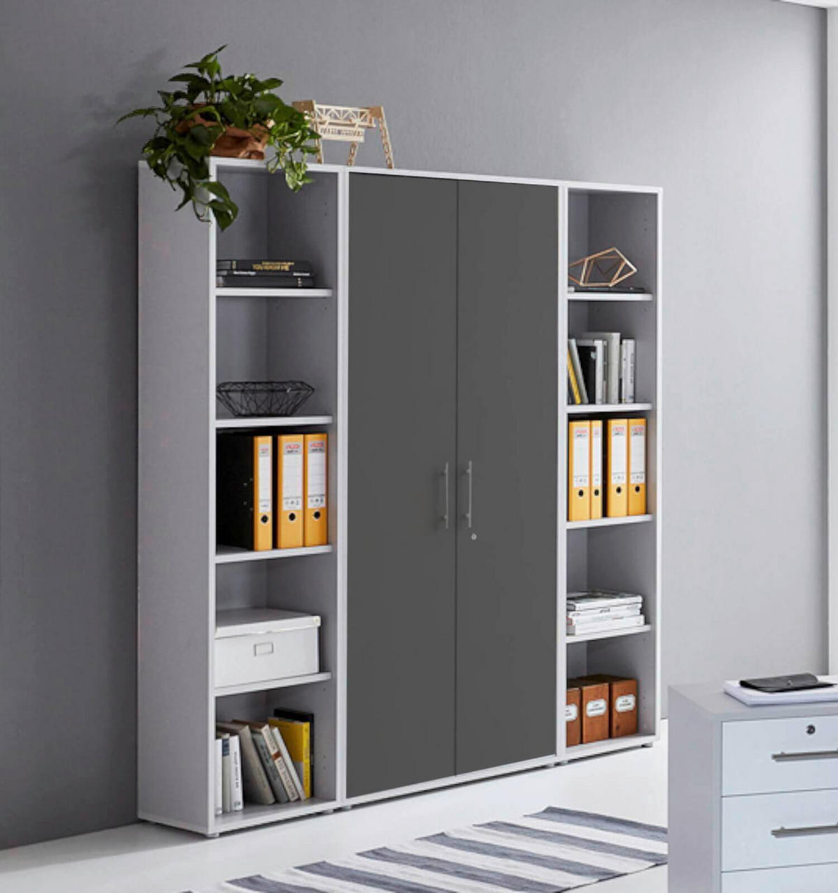 AKTENSCHRANK 172,6/185,6/33 cm  - Anthrazit/Hellgrau, MODERN, Holzwerkstoff (172,6/185,6/33cm) - MID.YOU