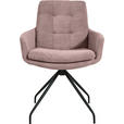 ARMLEHNSTUHL  Stoffauswahl, Typenauswahl, Sitzfläche 360° drehbar, Gestellauswahl Cord  - Schwarz/Altrosa, Design, Textil/Metall (63/90/69cm) - Johann Jakob