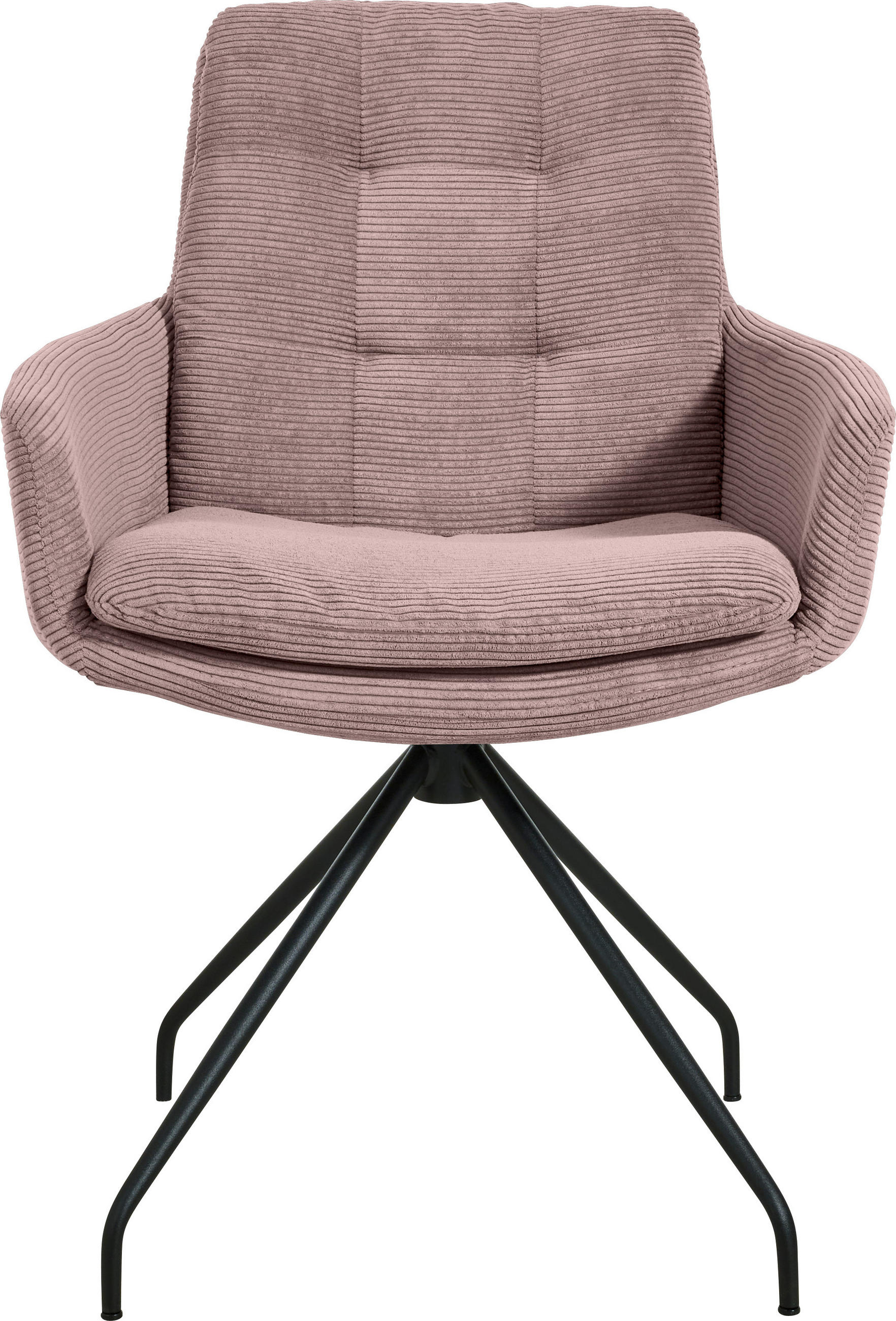 ARMLEHNSTUHL  in Cord  - Schwarz/Altrosa, Design, Textil/Metall (63/90/69cm) - Johann Jakob