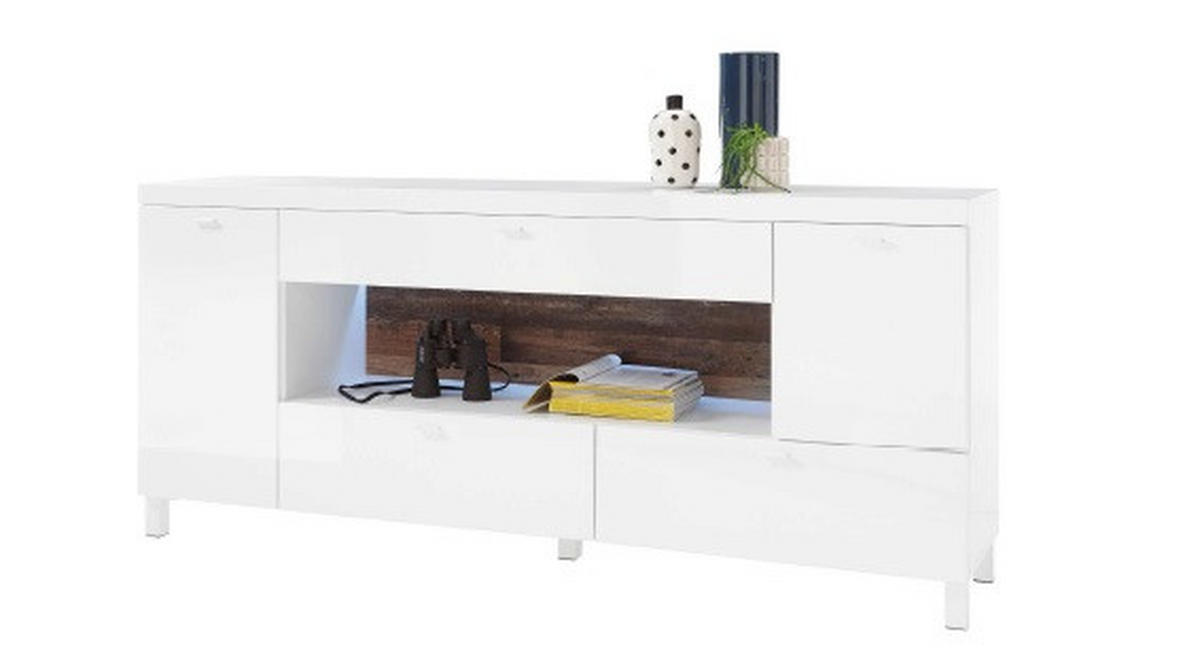 BYRÅ vit  175/84/38 cm  - vit, Modern, trämaterial (175/84/38cm) - Ti'me