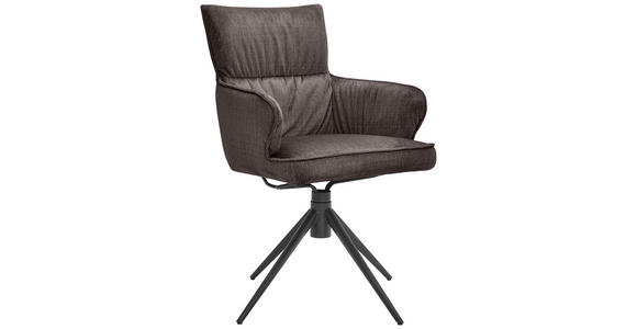 ARMLEHNSTUHL in Eisen Velours - Anthrazit/Schwarz, Design, Textil/Metall (58/91/62cm) - Dieter Knoll