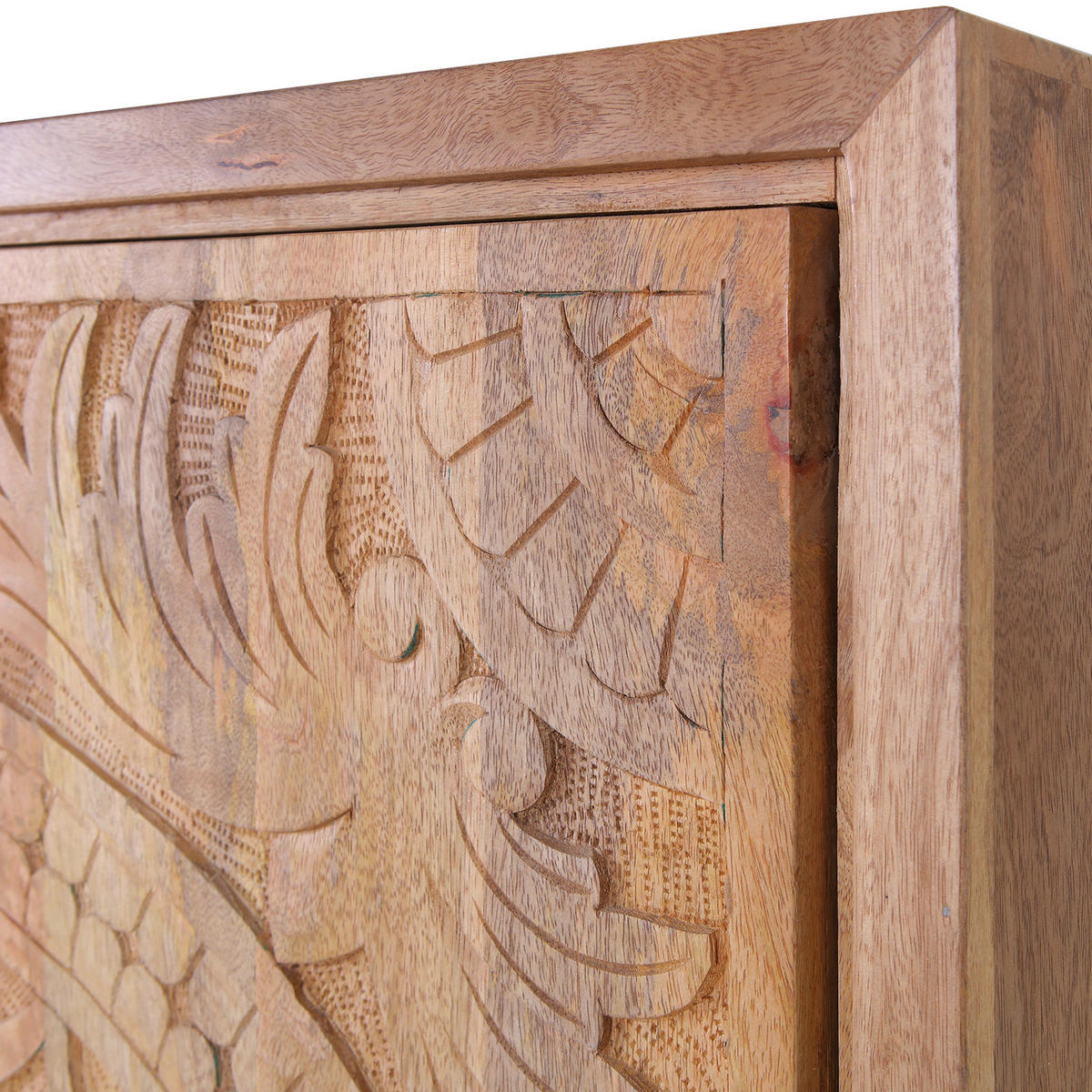 BARSCHRANK Mangoholz massiv Naturfarben  - Schwarz/Naturfarben, Design, Holz/Metall (90/160/45cm) - Landscape