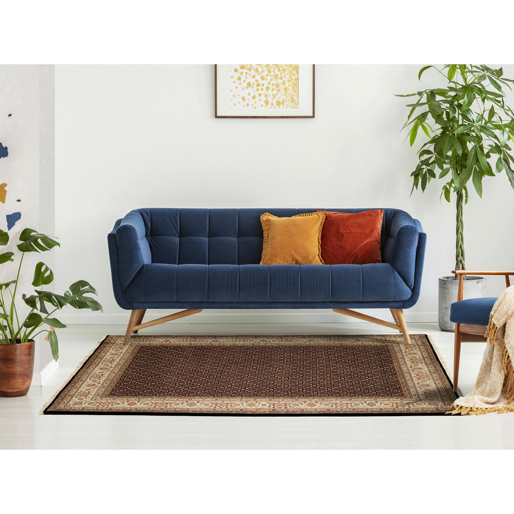 Thumbnail - Cazaris Orientteppich, Schwarz, Textil, Ornament, rechteckig, 140x200 cm, für Fußbodenheizung geeignet, pflegeleicht, Te...