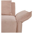BIGSOFA in Cord Rosa - Schwarz/Rosa, Design, Textil/Metall (226/91/103cm) - Carryhome