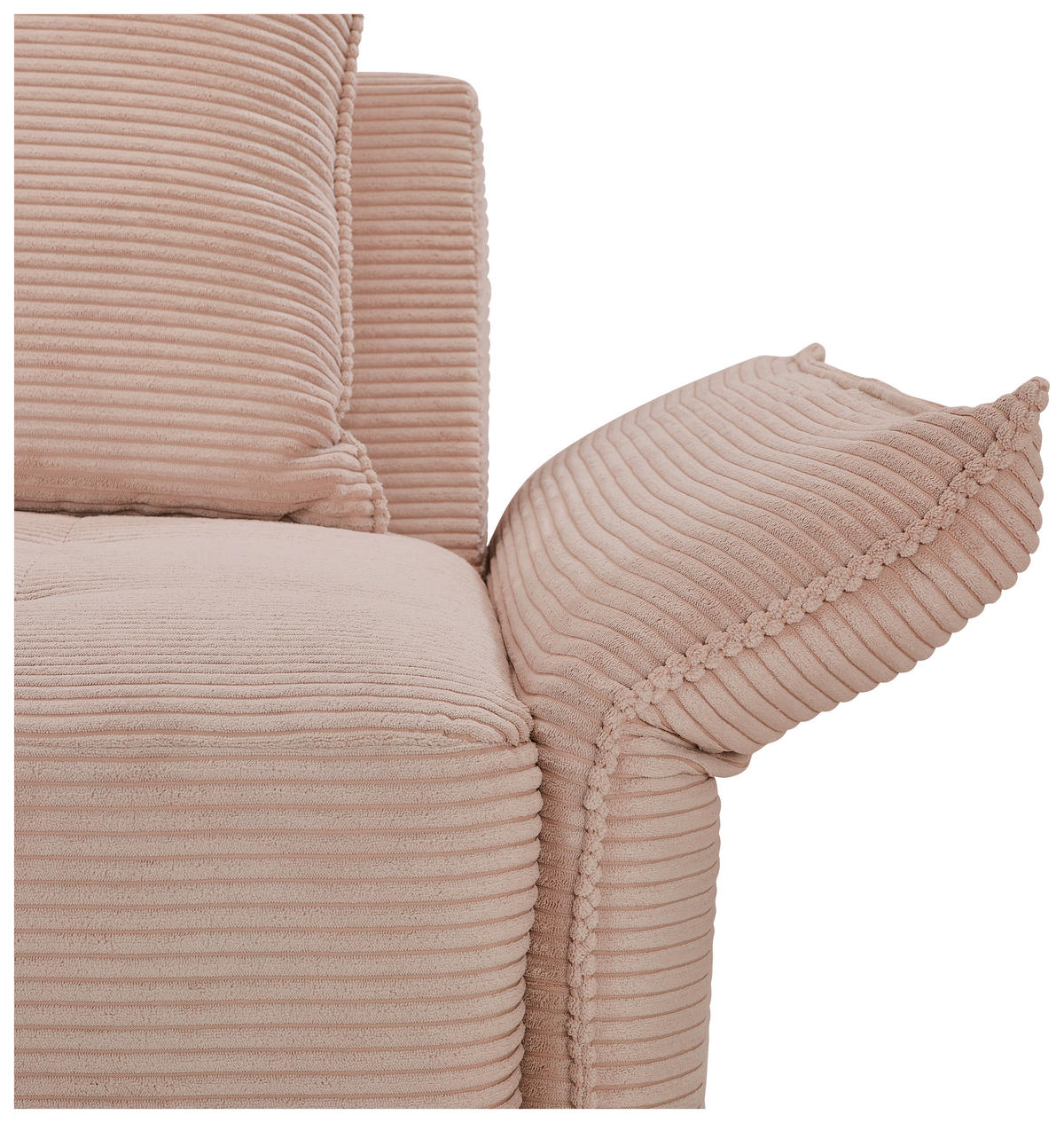 BIGSOFA Cord Rosa  - Schwarz/Rosa, Design, Textil/Metall (226/91/103cm) - Carryhome