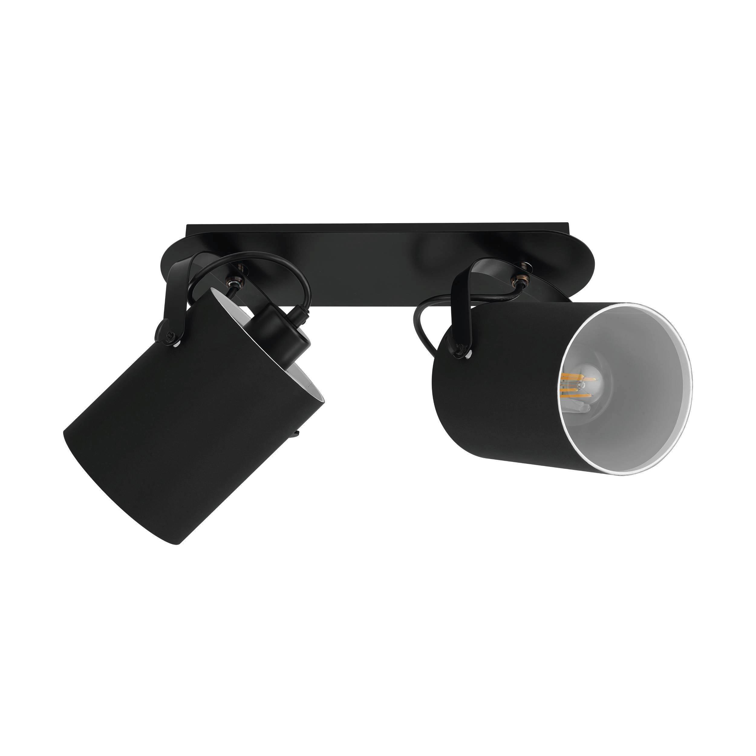 STRAHLER Villabate 34/9/9 cm   - Schwarz/Weiß, KONVENTIONELL, Textil/Metall (34/9/9cm) - Eglo