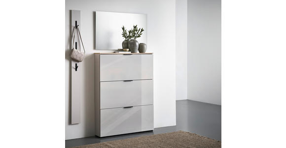 GARDEROBE 3-teilig  in 125/200/19 cm  - Kaschmir/Eichefarben, Design, Glas/Holzwerkstoff (125/200/19cm) - Voleo