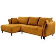 ECKSOFA Currygelb Chenille - Currygelb/Schwarz, KONVENTIONELL, Holz/Textil (160/290cm) - Carryhome