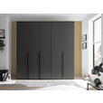 DREHTÜRENSCHRANK  in Graphitfarben  - Schwarz/Graphitfarben, MODERN, Holzwerkstoff/Kunststoff (225/225/52cm) - Carryhome