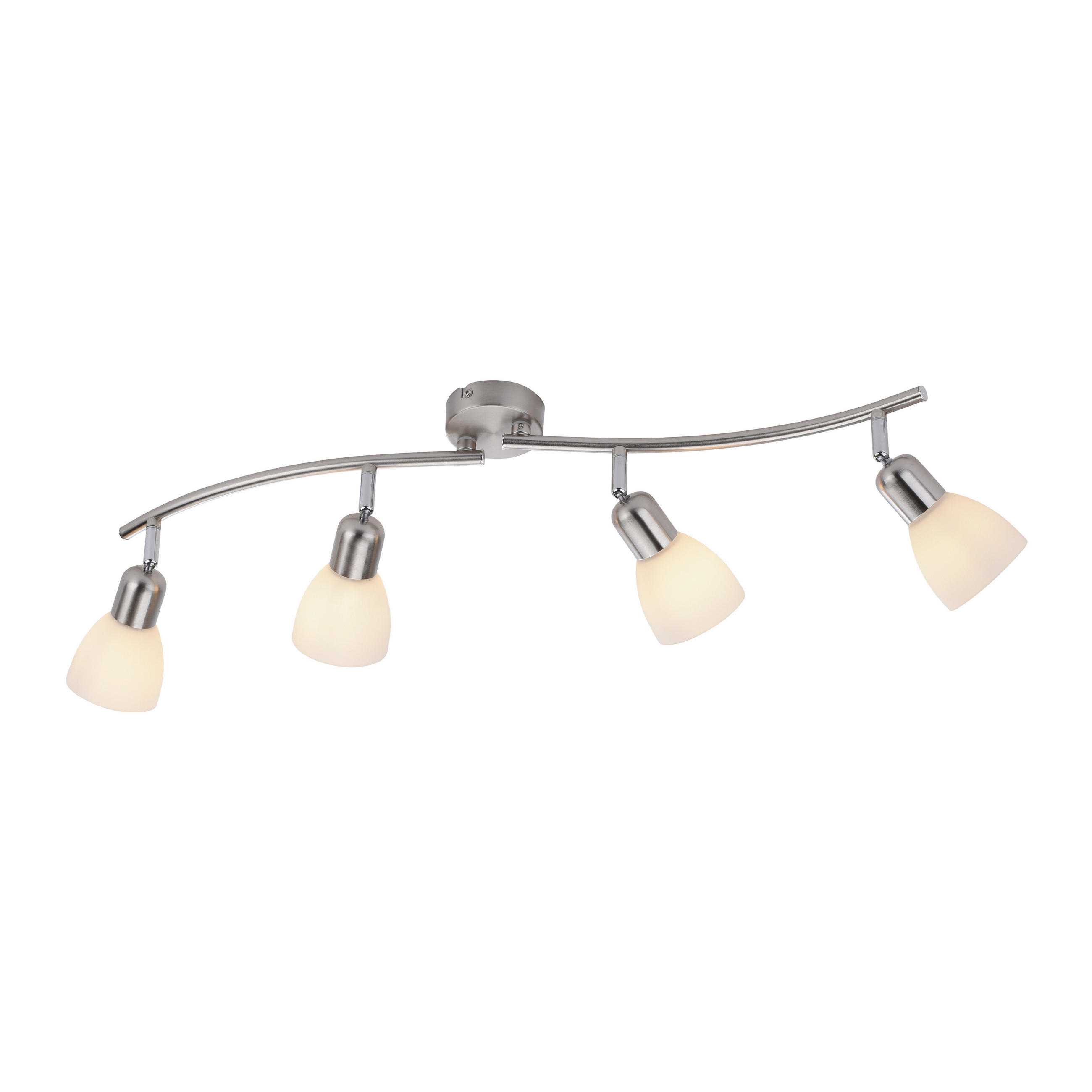 PLAFONJERA - boja nerđajućeg čelika, Osnovno, staklo/metal (90/83/21cm)