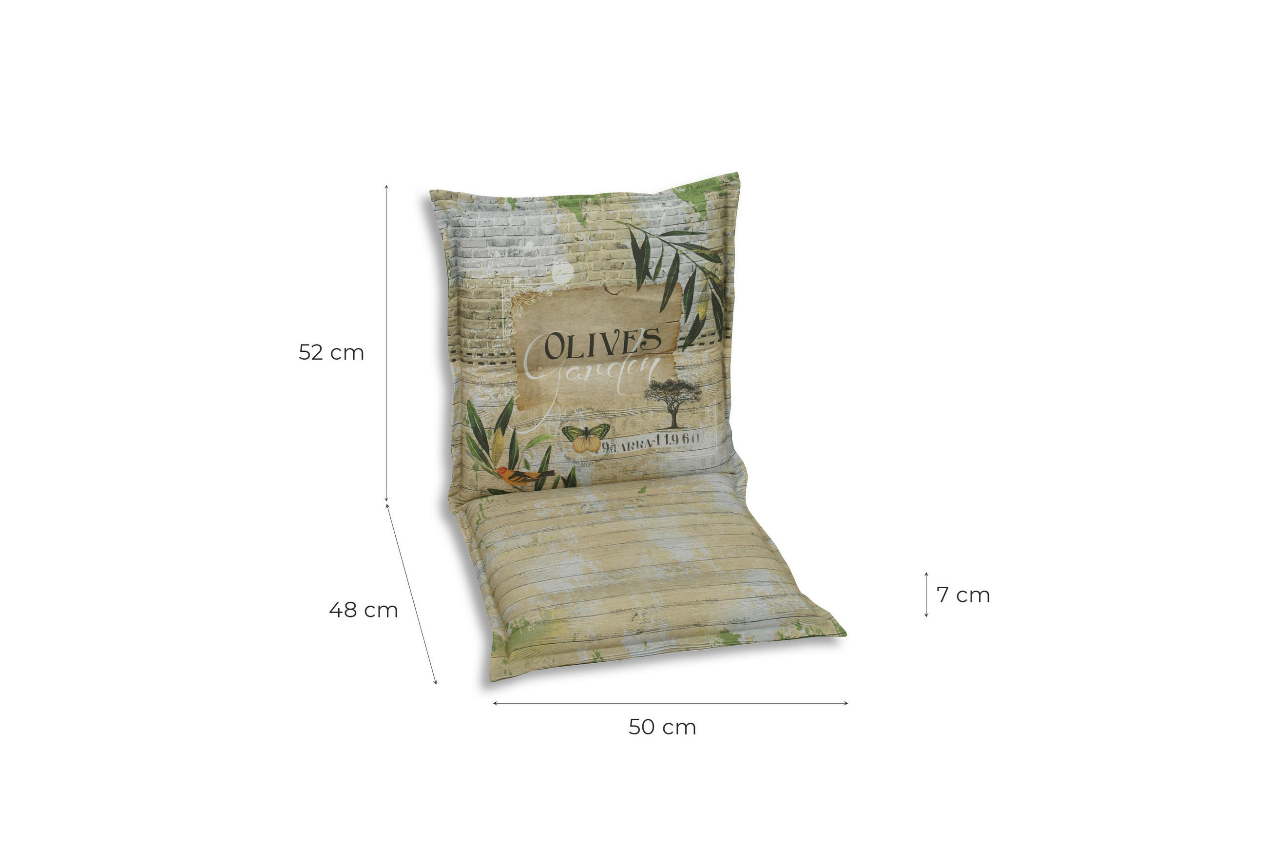 SESSELAUFLAGENSET in Grün, Dunkelgrün, Hellgrün Floral  - Dunkelgrün/Hellgrün, Basics, Textil (50/7/100cm)