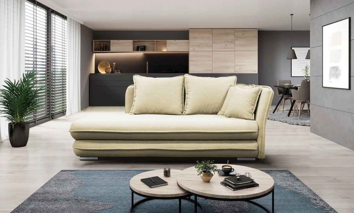 LIEGE in Flachgewebe Creme  - Silberfarben/Creme, Design, Kunststoff/Textil (224/84/99/107cm) - MID.YOU