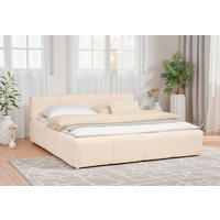 POLSTERBETT Lattenrost 180/200 cm  in Beige  - Beige/Schwarz, MODERN, Holz/Kunststoff (180/200cm) - Livetastic