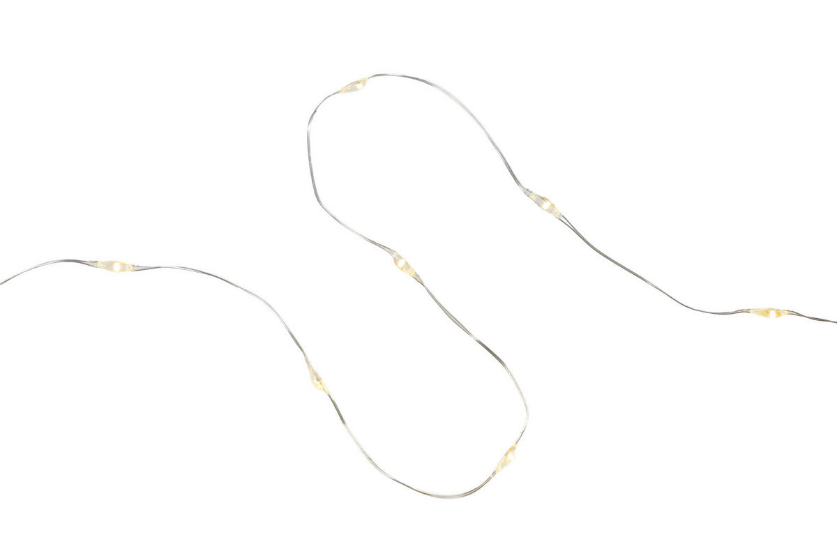 LICHTERKETTE 195 cm  - Transparent/Silberfarben, KONVENTIONELL, Kunststoff (195cm) - X-Mas