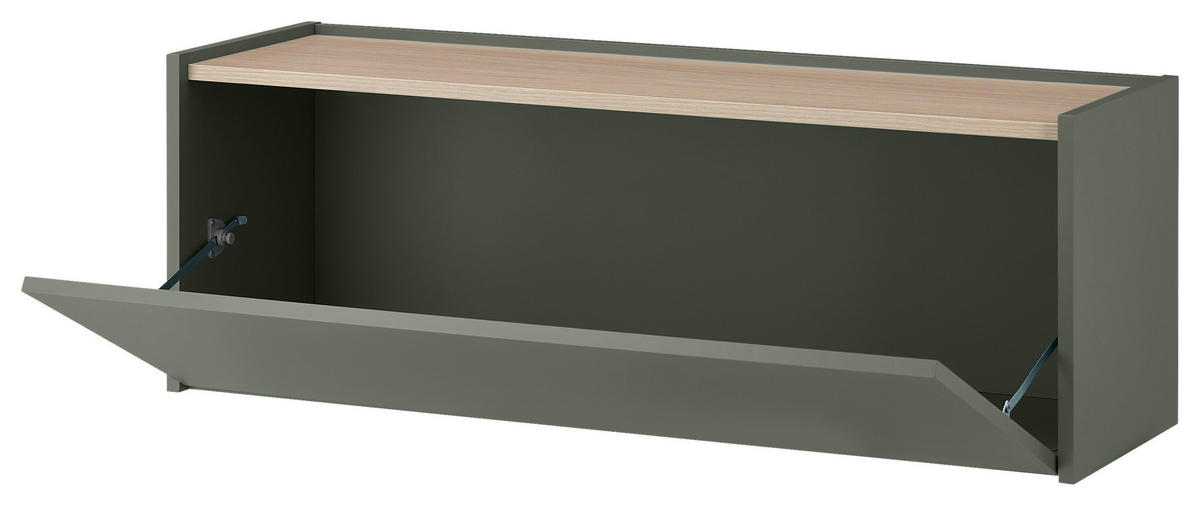 SCHUHSCHRANK Eichefarben, Salbeigrün  - Eichefarben/Salbeigrün, Design, Holzwerkstoff (100/35/30cm) - Modante