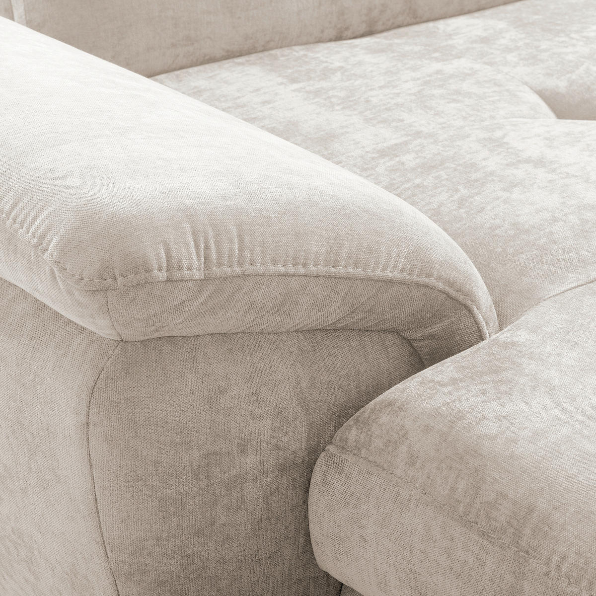 ECKSOFA  Webstoff Sandfarben  - Sandfarben/Schwarz, Design, Textil/Metall (195/268cm) - Livetastic