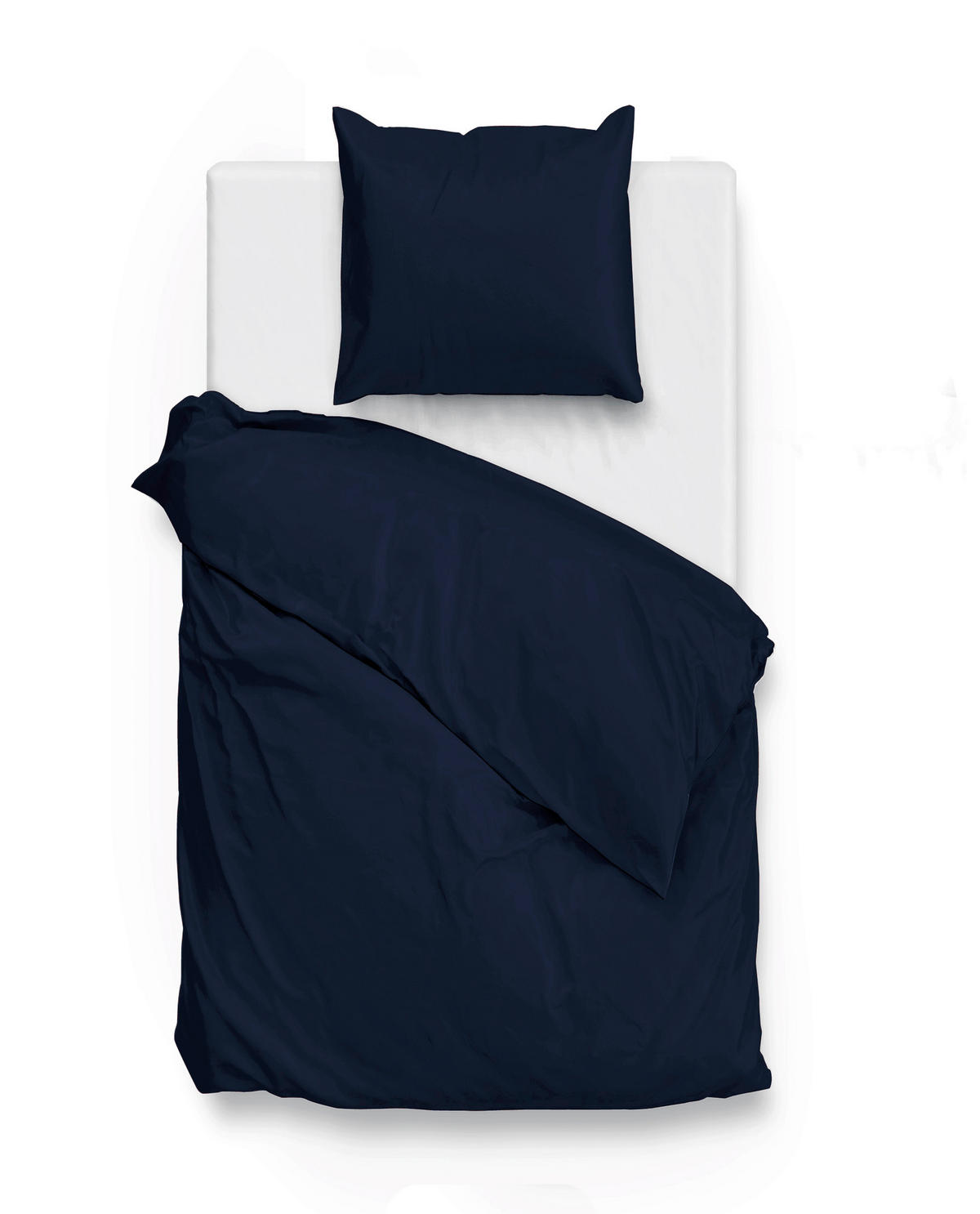 BETTWÄSCHE Satinado Makosatin 155/220 cm  - Dunkelblau, Basics, Textil (155/220cm)