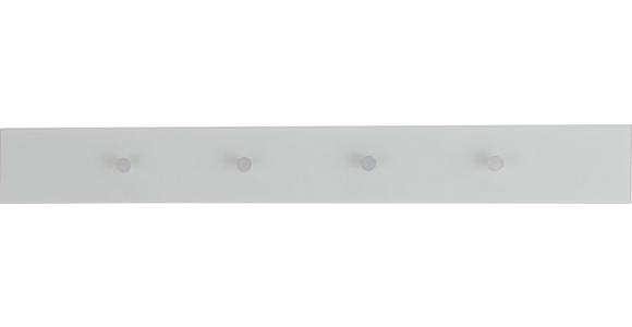 HAKENLEISTE in Weiß, Alufarben - Alufarben/Weiß, Design, Glas/Holzwerkstoff (98/12/5,5cm) - Dieter Knoll