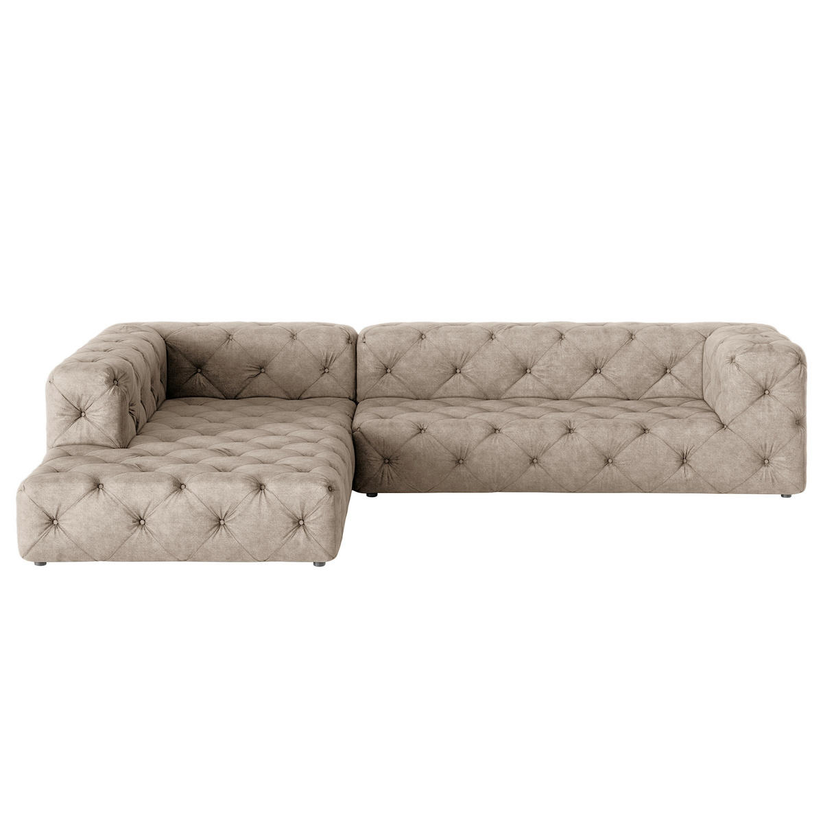 ECKSOFA Fresco in Mikrofaser Cappuccino  228/325 cm  - Schwarz/Cappuccino, Design, Kunststoff/Textil (228/325cm) - P & B