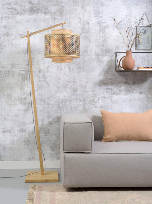 STEHLEUCHTE    - Schwarz/Naturfarben, Trend, Holz (176/40/68cm) - Good & Mojo