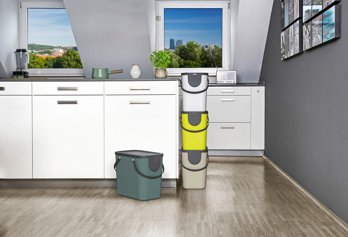 KOŠ NA ODPADKY  25 l - bílá, Basics, plast (23,5/34/40cm) - Rotho