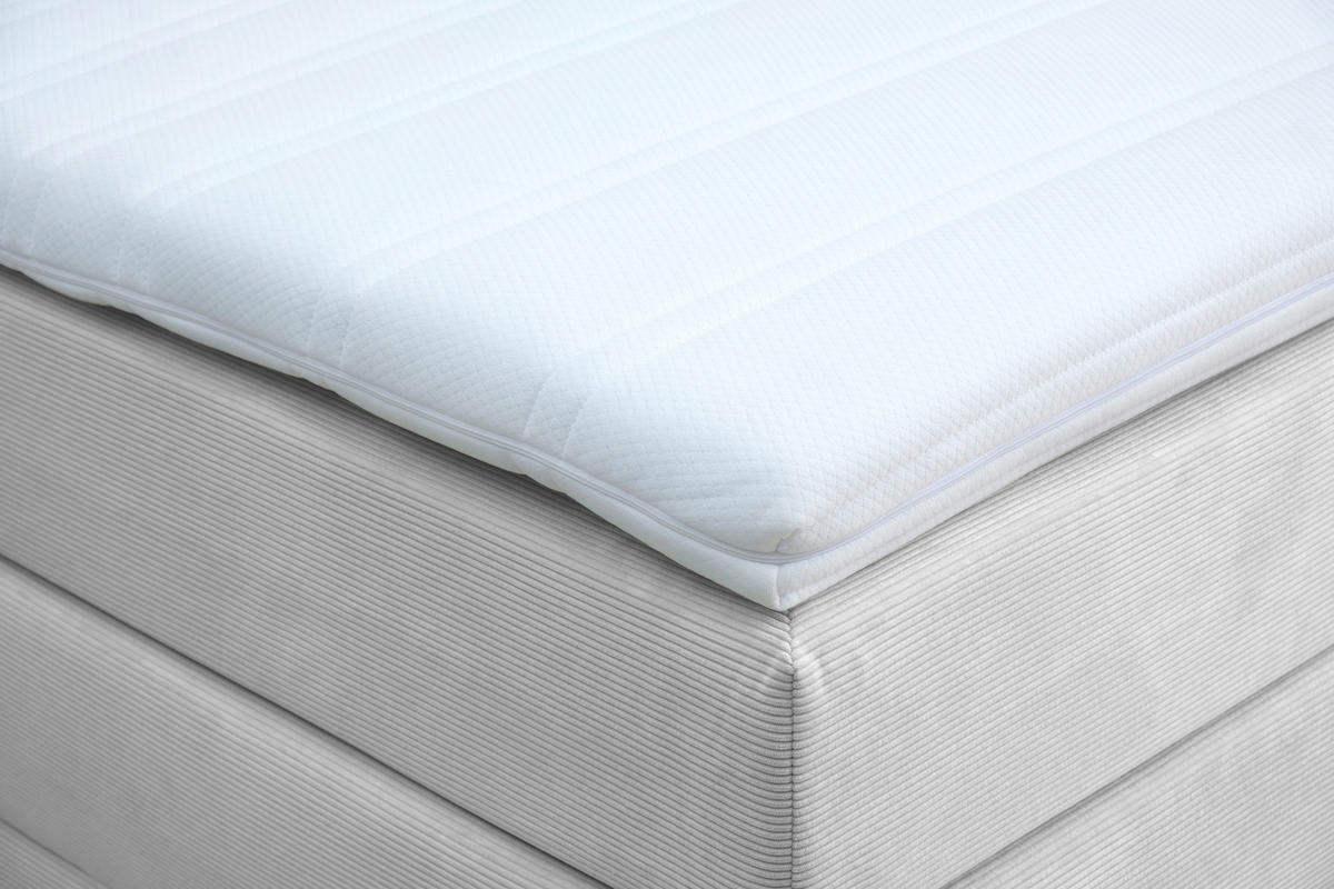 BOXSPRINGBETT 160/200 cm  in Weiß  - Schwarz/Weiß, KONVENTIONELL, Textil/Metall (160/200cm) - Carryhome