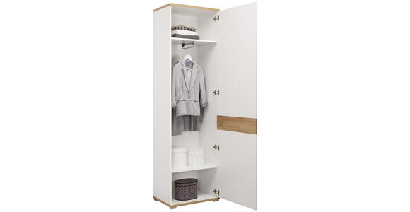 GARDEROBE 4-teilig in 205/205/40 cm - Eichefarben/Weiß, Design, Holzwerkstoff (205/205/40cm) - Carryhome
