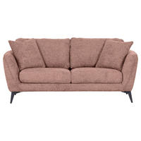2-SITZER-SOFA in Chenille Altrosa  - Schwarz/Altrosa, Konventionell, Textil/Metall (190/70/98cm) - Carryhome