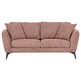 2-SITZER-SOFA in Chenille Altrosa  - Schwarz/Altrosa, KONVENTIONELL, Textil/Metall (190/70/98cm) - Carryhome