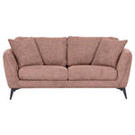 2-SITZER-SOFA in Chenille Altrosa  - Schwarz/Altrosa, KONVENTIONELL, Textil/Metall (190/70/98cm) - Carryhome