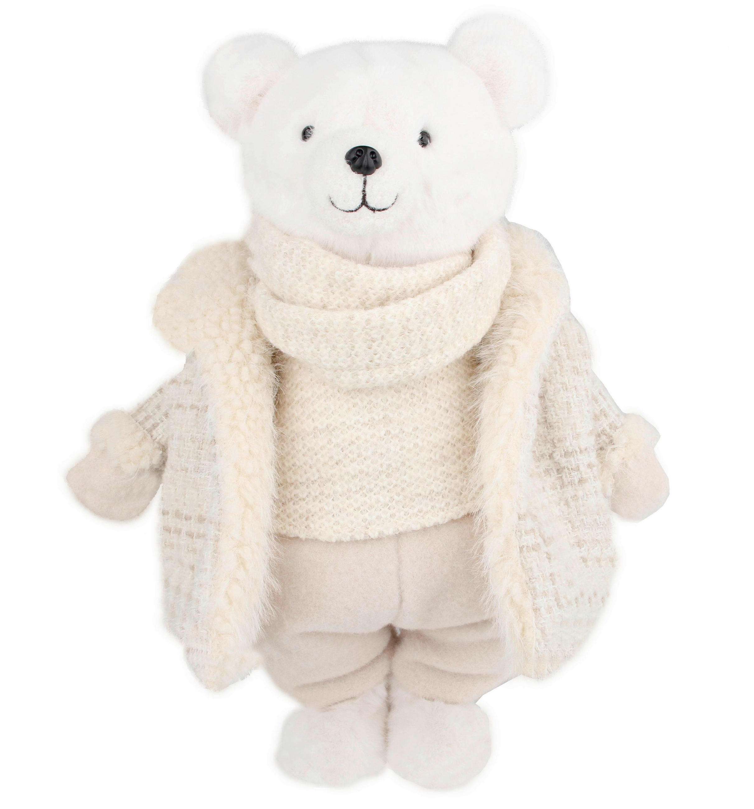 DEKOBÄR - Perlmutt/Weiß, LIFESTYLE, Kunststoff/Textil (32/44,5/20cm) - X-Mas