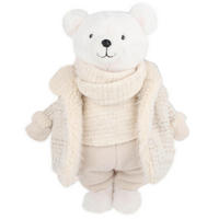 DEKOBÄR - Perlmutt/Weiß, LIFESTYLE, Kunststoff/Textil (32/44,5/20cm) - X-Mas