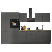 KÜCHENBLOCK   in Graphitfarben  - Schwarz/Graphitfarben, Basics, Holzwerkstoff/Metall (330/211/60cm) - Carryhome