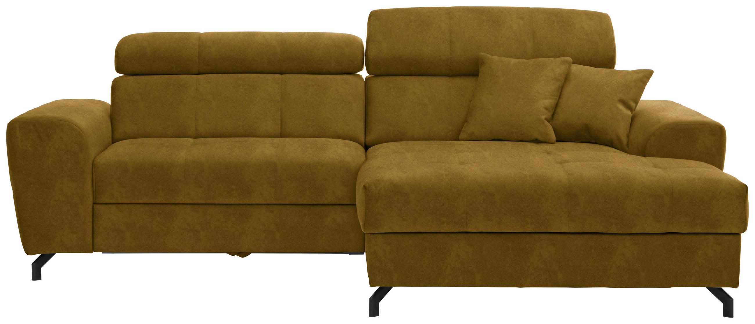 ECKSOFA Gelb, Grün Velours  - Gelb/Schwarz, Design, Textil/Metall (267/181cm) - Carryhome