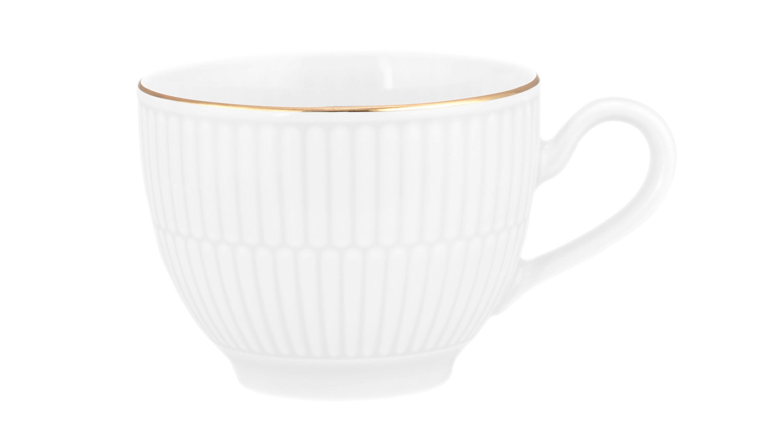 KAFFEKOPP   250 ml  - vit/guldfärgad, Klassisk, keramik (0,25l) - Seltmann Weiden