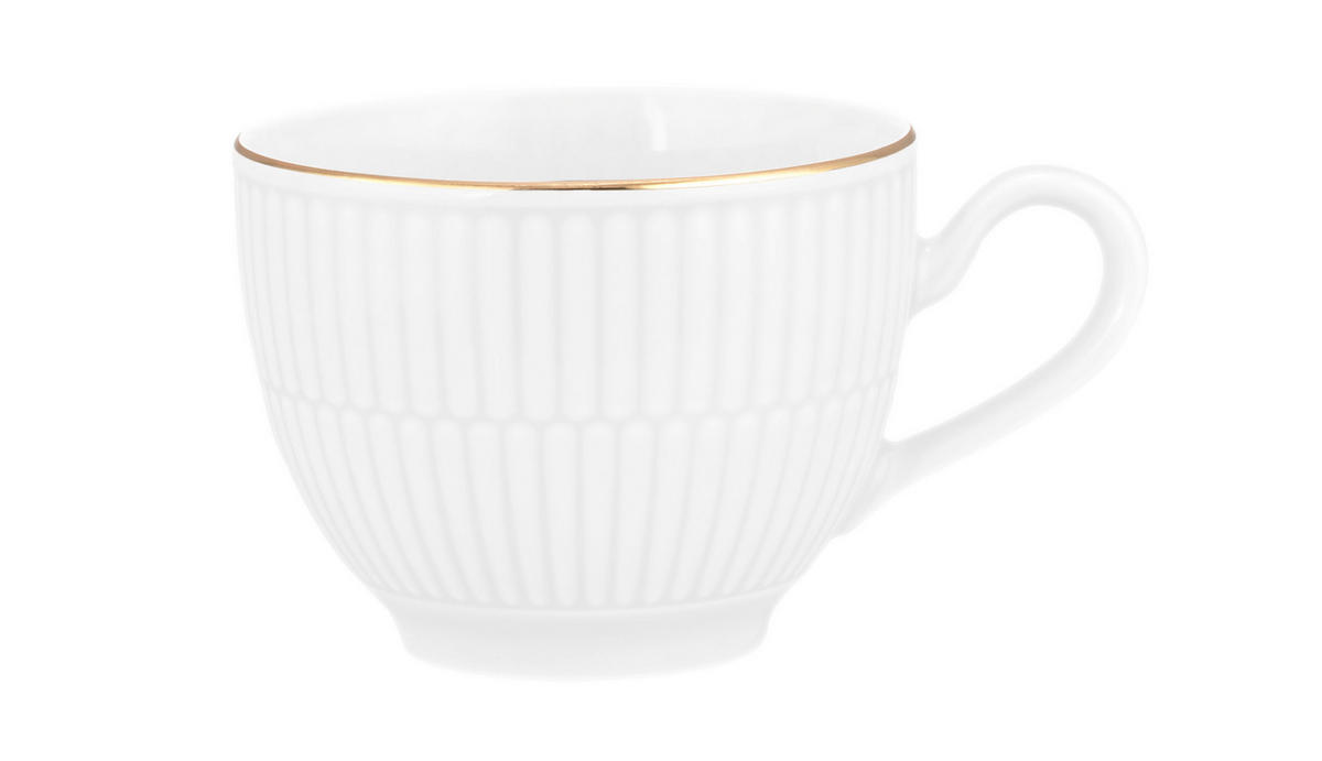 KAFFEKOPP   250 ml  - vit/guldfärgad, Klassisk, keramik (0,25l) - Seltmann Weiden