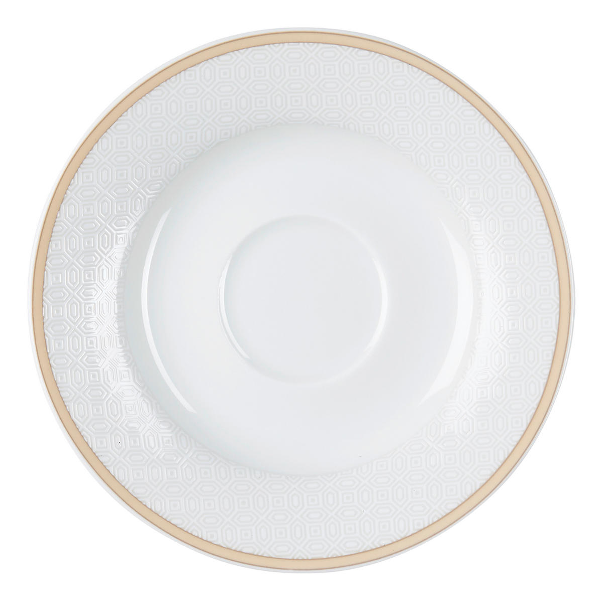 ESPRESSO-UNTERTASSE Geo  - Beige/Weiß, KONVENTIONELL, Keramik (13/2cm) - Ritzenhoff Breker