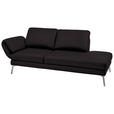 RÉCAMIERE in Echtleder Dunkelbraun  - Chromfarben/Dunkelbraun, Design, Leder/Metall (209/85-109/95-16cm) - Dieter Knoll