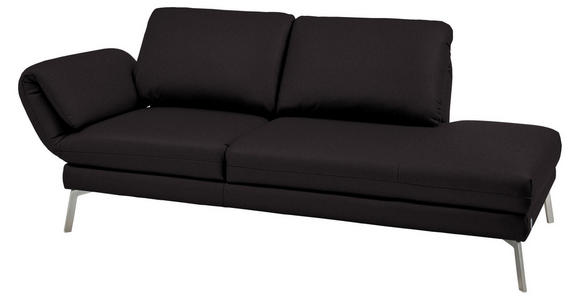 RÉCAMIERE in Echtleder Dunkelbraun  - Chromfarben/Dunkelbraun, Design, Leder/Metall (209/85-109/95-16cm) - Dieter Knoll